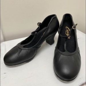 Capezio Black Tap Shoes with T-Strap - Size 8